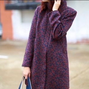 LOFT Leopard Jacquard Print Coat